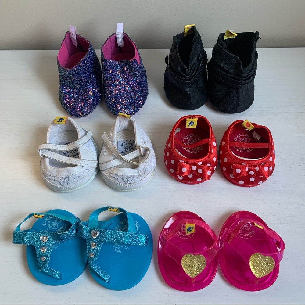 Build A Bear BABW Girls Shoes Boots Sandals Lot of 6 Pairs